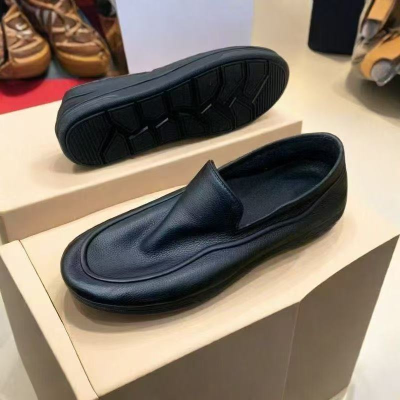 Men's Round Toe Slip-On Leather Shoes · YANYAN China shoe factory