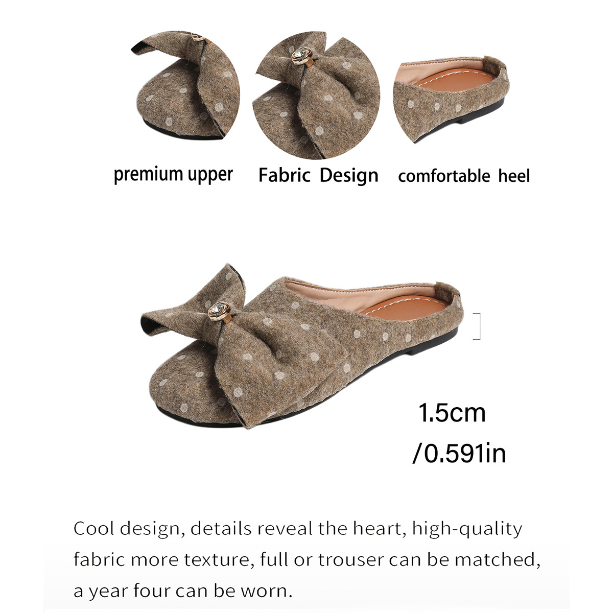 Polka Dot Fuzzy Winter Slides · YANYAN China shoe factory