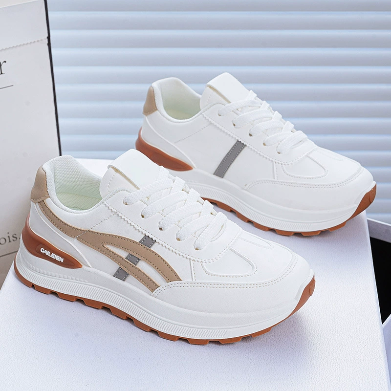 Zapatos Blancos Transpirables Otoño Mujer Coreanos Suela Gruesa Aumento de Altura Deportivos Casual tipo Dad