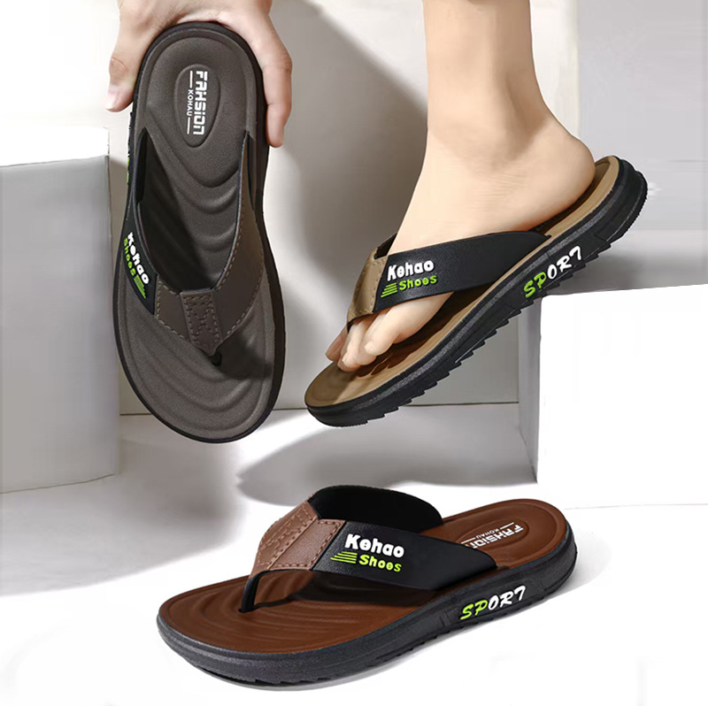 Men's Leather Flip Flops · YANYAN China shoe factory