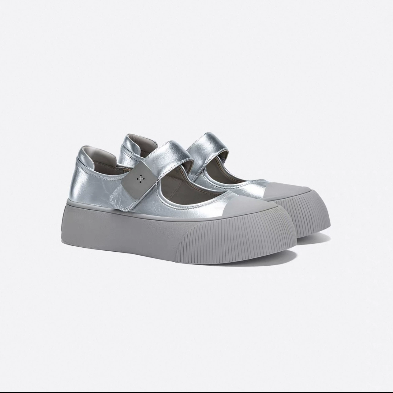 Chaussures Mary Jane vintage à semelle épaisse bout rond velcro pour femmes, baskets décontractées grosse tête
