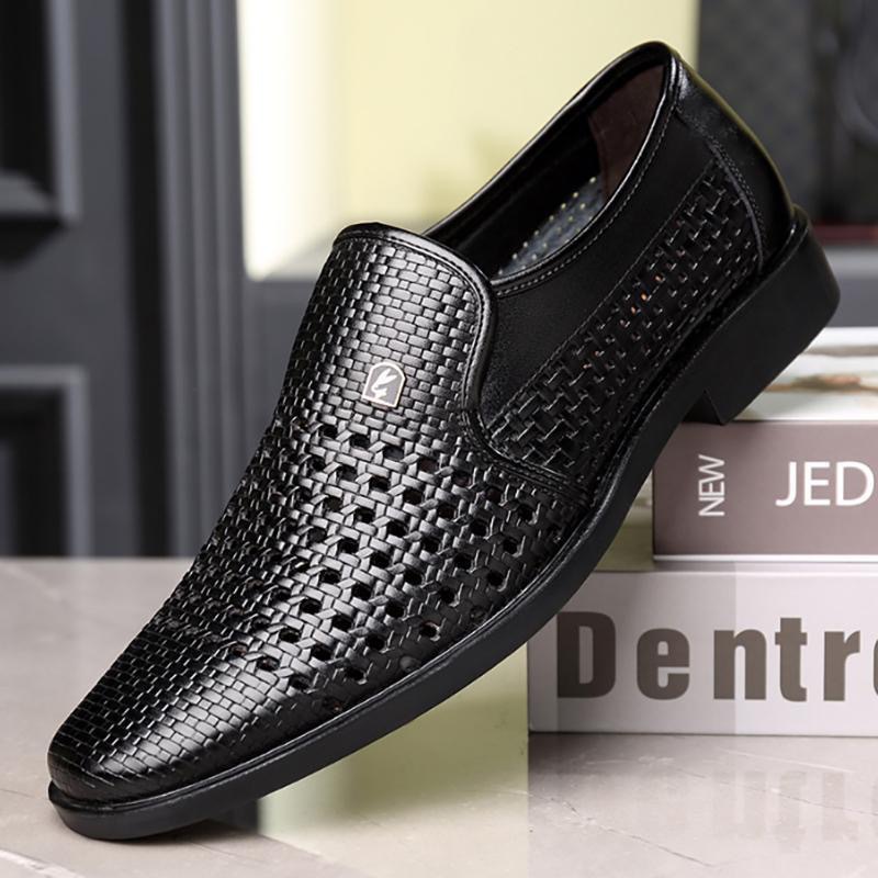 Men's Hollow Out Leather Sandals · YANYAN China shoe factory