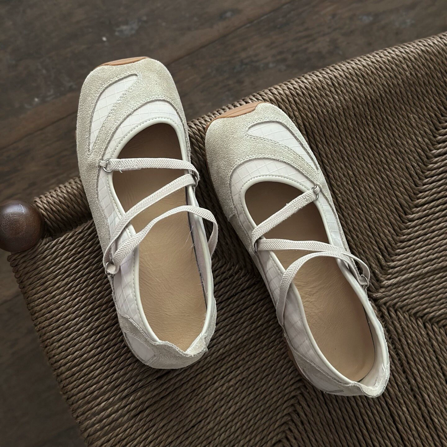 Chaussures Mary Jane femme rétro brides croisées, ballerines bout carré semelle souple