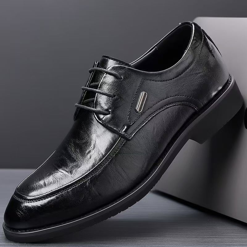 Men's Soft Leather Pointed Dress Shoes · YANYAN China shoe factory