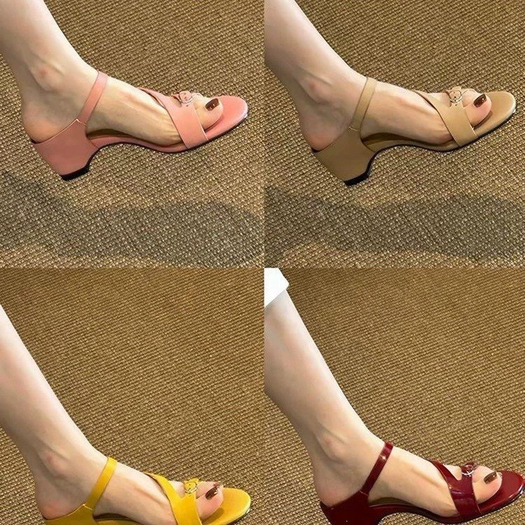 Women's Hidden Wedge Heel Sandals, Summer Open Toe Slides High Heels