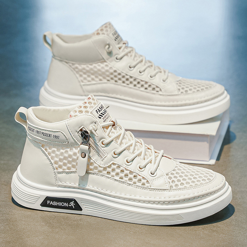 Men's High Top Mesh Skate Shoes · YANYAN China shoe factory