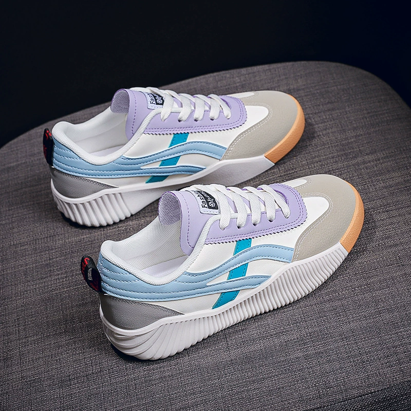 2024 Summer Korean Style Flat White Sneakers for Women, Breathable Casual Student Board Shoes