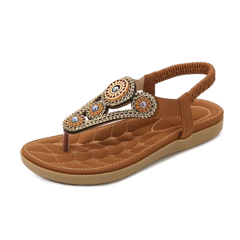 Women's Bohemian Flat Thong Sandals · YANYAN China shoe factory