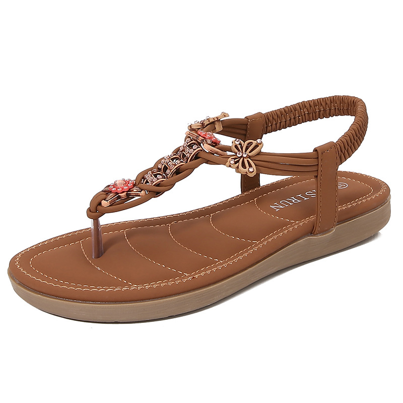 Women's Rhinestone Flat Thong Sandals · YANYAN China shoe factory