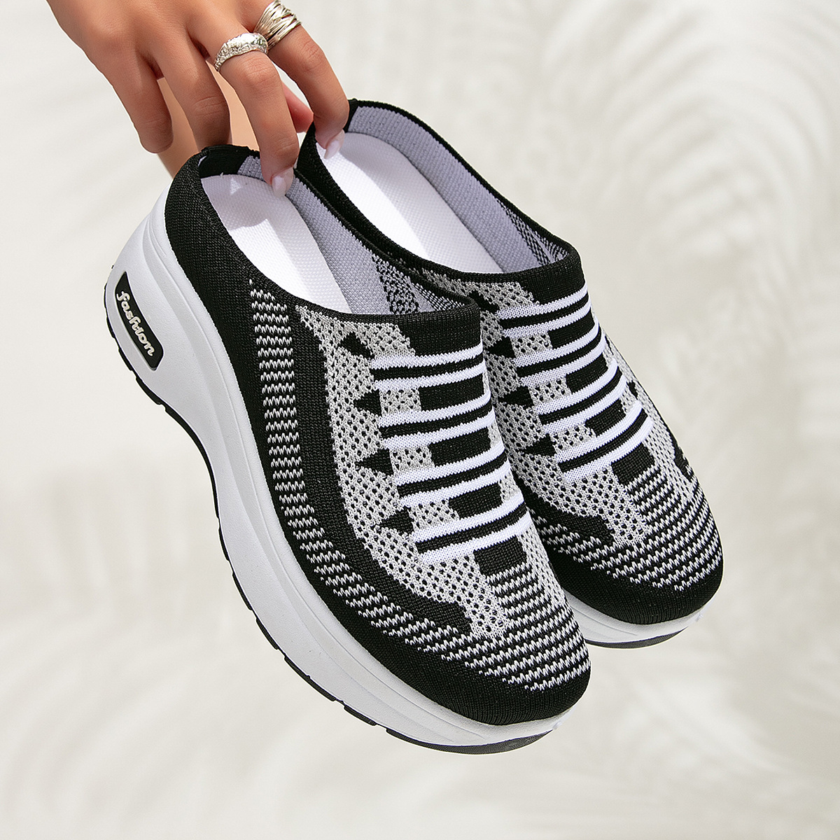Women's Flyknit Thick Sole Slide Sandals · YANYAN China shoe factory