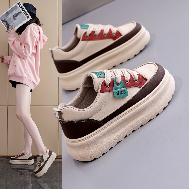 Women's Height Increasing White Skate Shoes · YANYAN China shoe factory