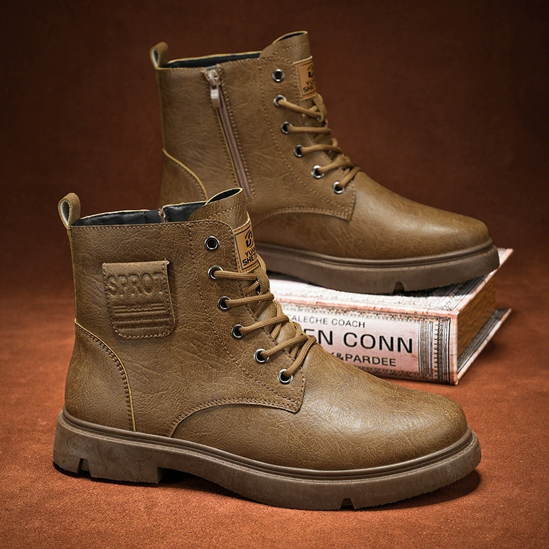 Autumn Winter Vintage Height Increase Martin Boots 2026, High Top Work Boots Men's Winter