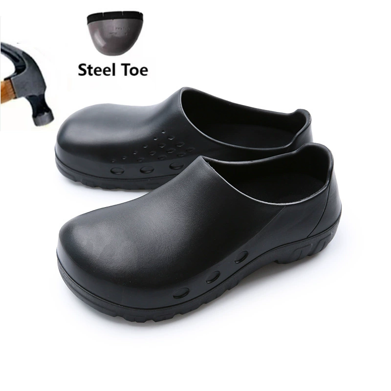 Steel Toe EVA Waterproof Chef Shoes Construction Kitchen Labor Protection Men Anti Smash Work Shoes