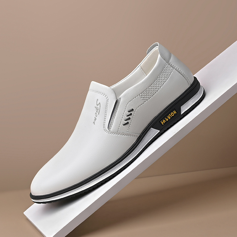 Men's British Style White Leather Shoes · YANYAN China shoe factory