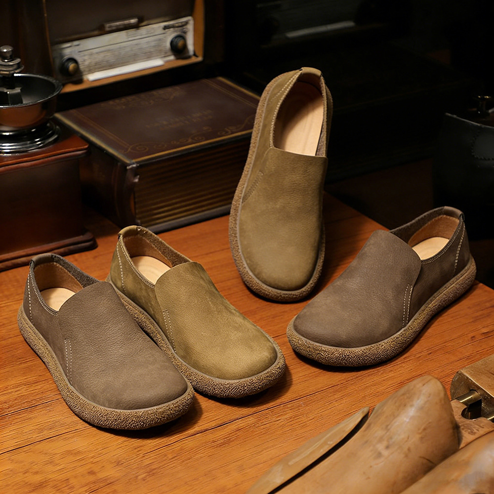 Men's Wide Toe Leather Loafers · YANYAN China shoe factory