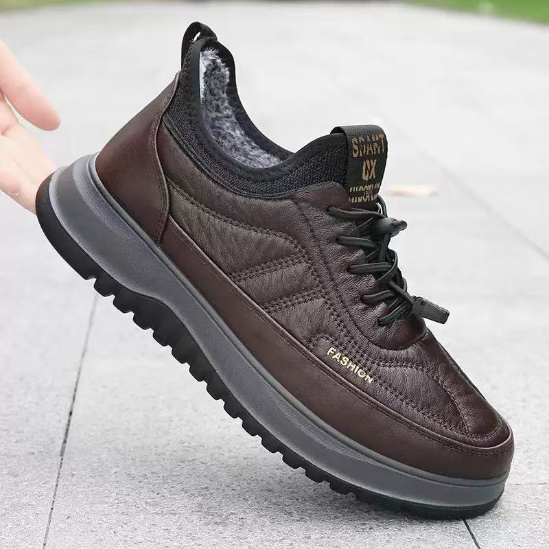Men's Fleece Lined Leather Hiking Shoes · YANYAN China shoe factory