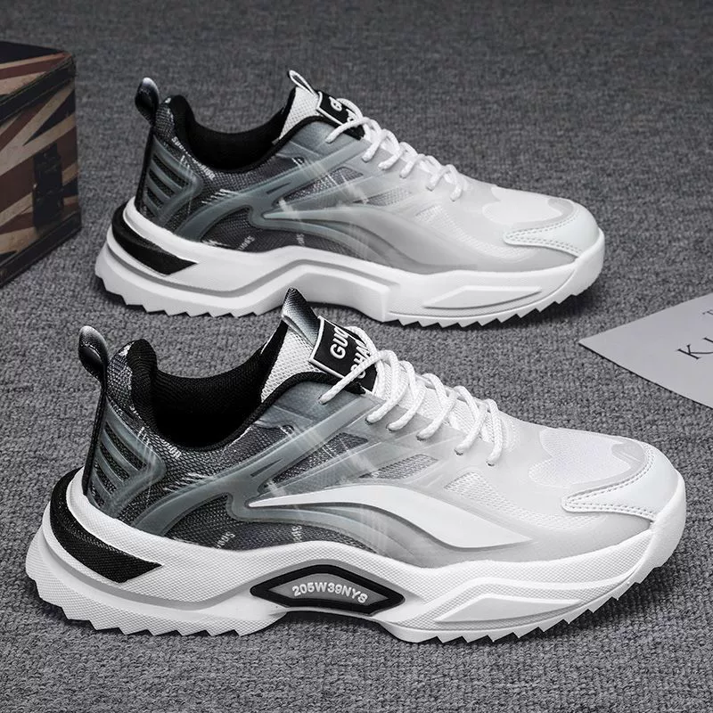 Zapatillas casuales de malla primavera 2026 para hombre, zapatos retro de papá, zapatillas deportivas transpirables para estudiantes