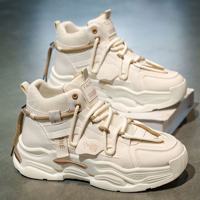 Herren Winter 2026 Neue Trendy Original High-Top Freizeit Dicke Plateausohle Leder Dad Schuhe · MOHE China shoe factory
