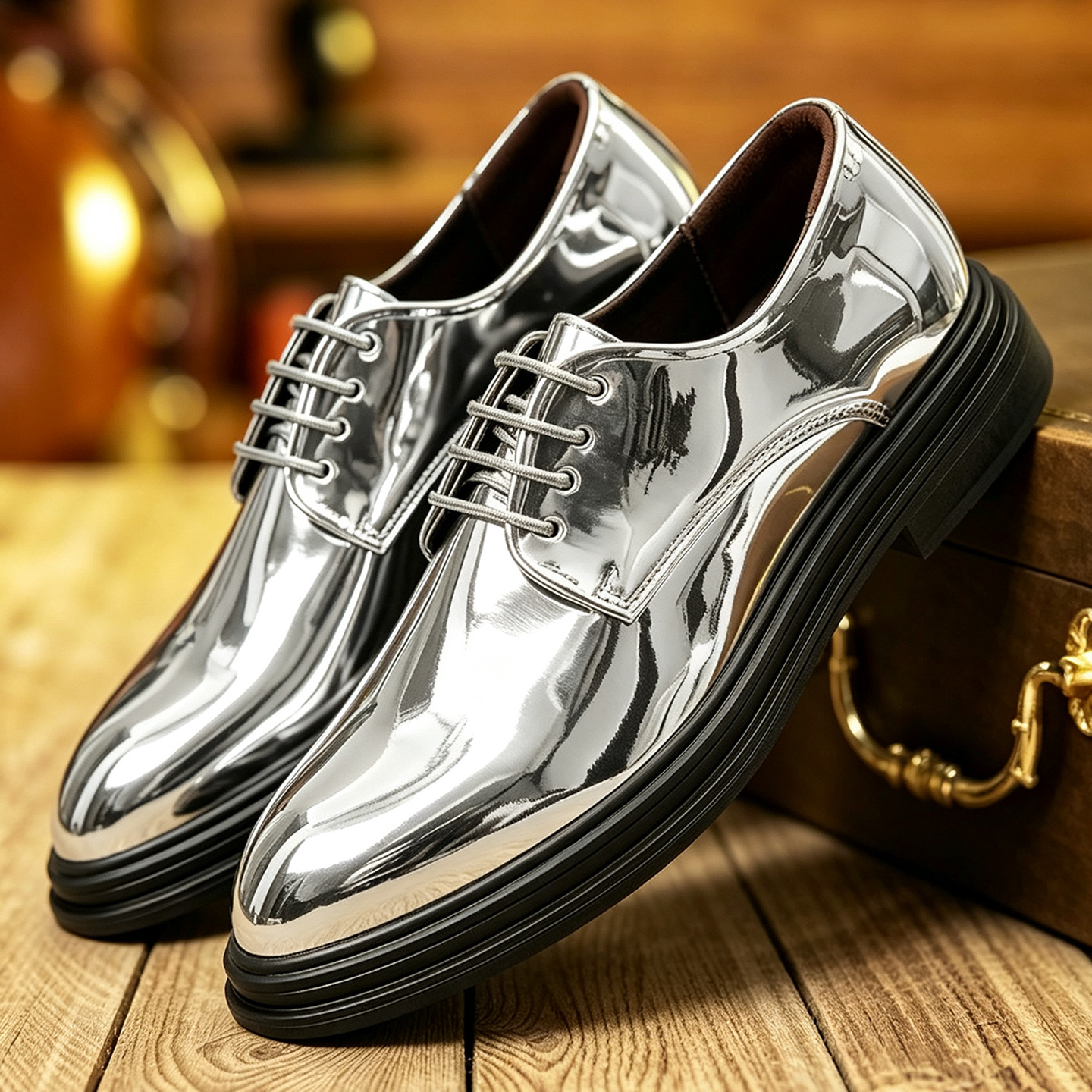 Men's Patent Leather Derby Dress Shoes · YANYAN China shoe factory