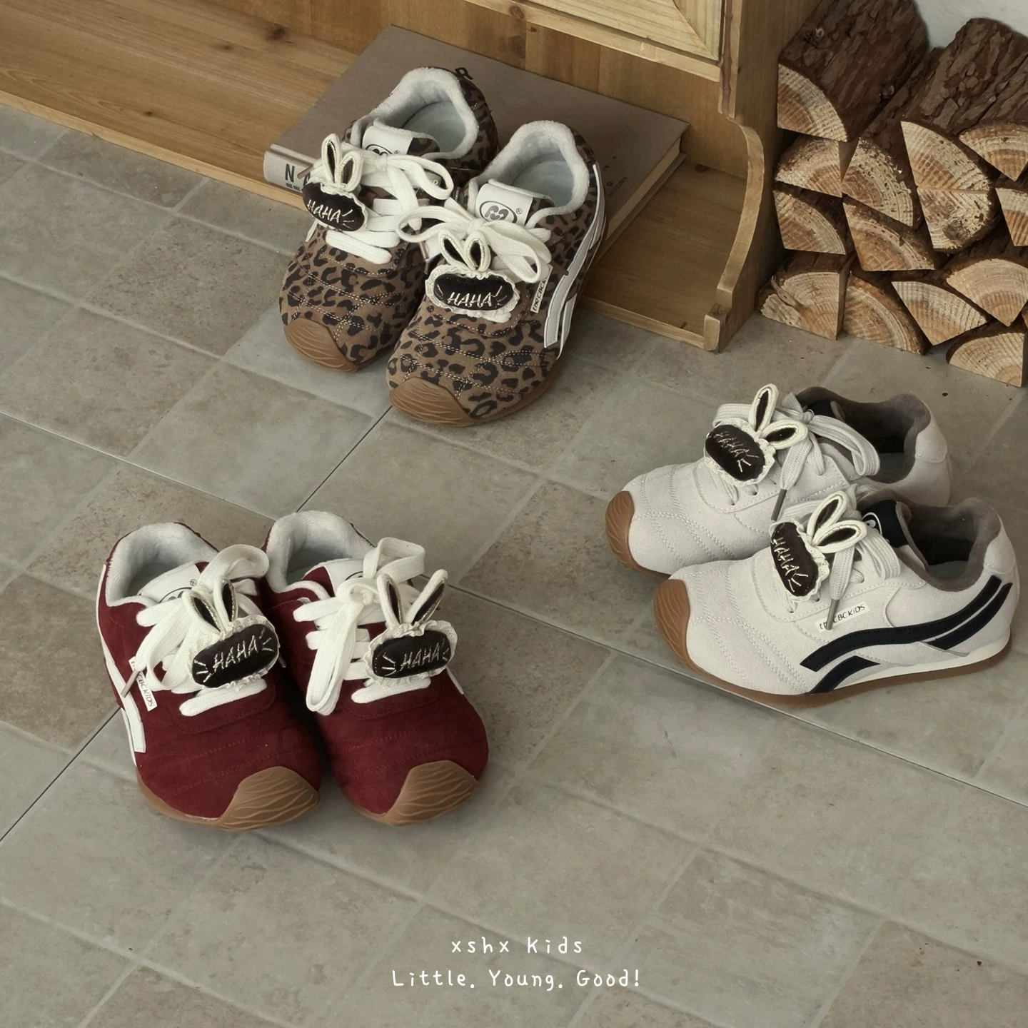 XSHX Zapatillas German Trainer Retro para Niñas, Invierno Lindo Velcro Funcional Suela Fina Cálido Antideslizante