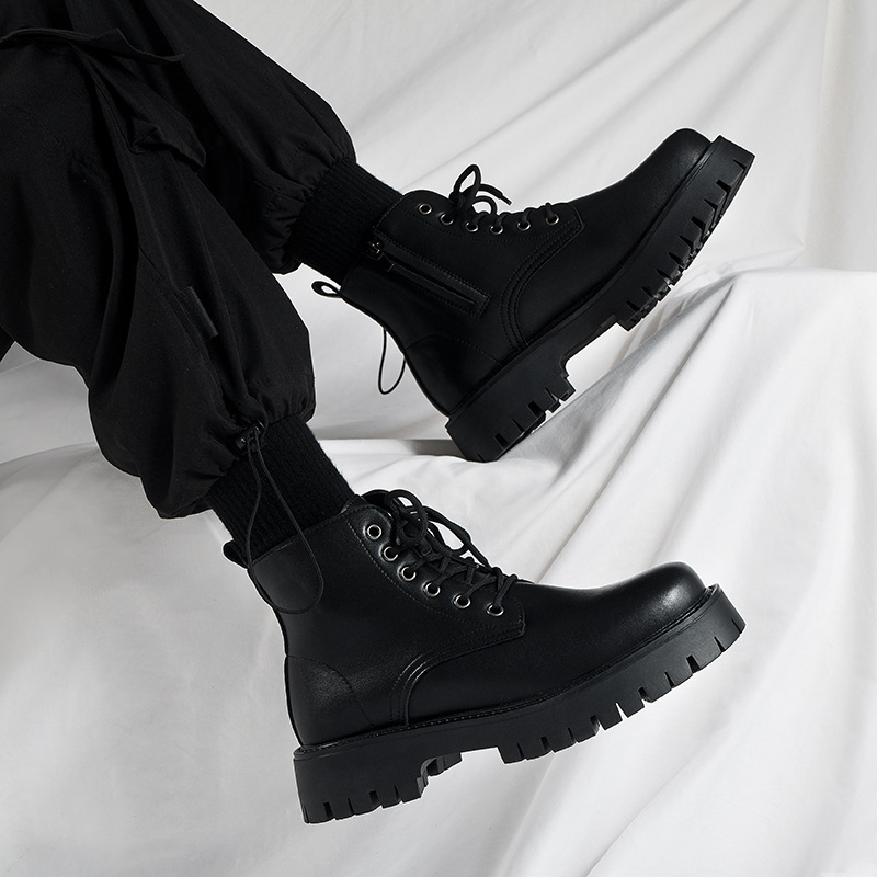 Men's Zip Platform Mid Top Boots · YANYAN China shoe factory