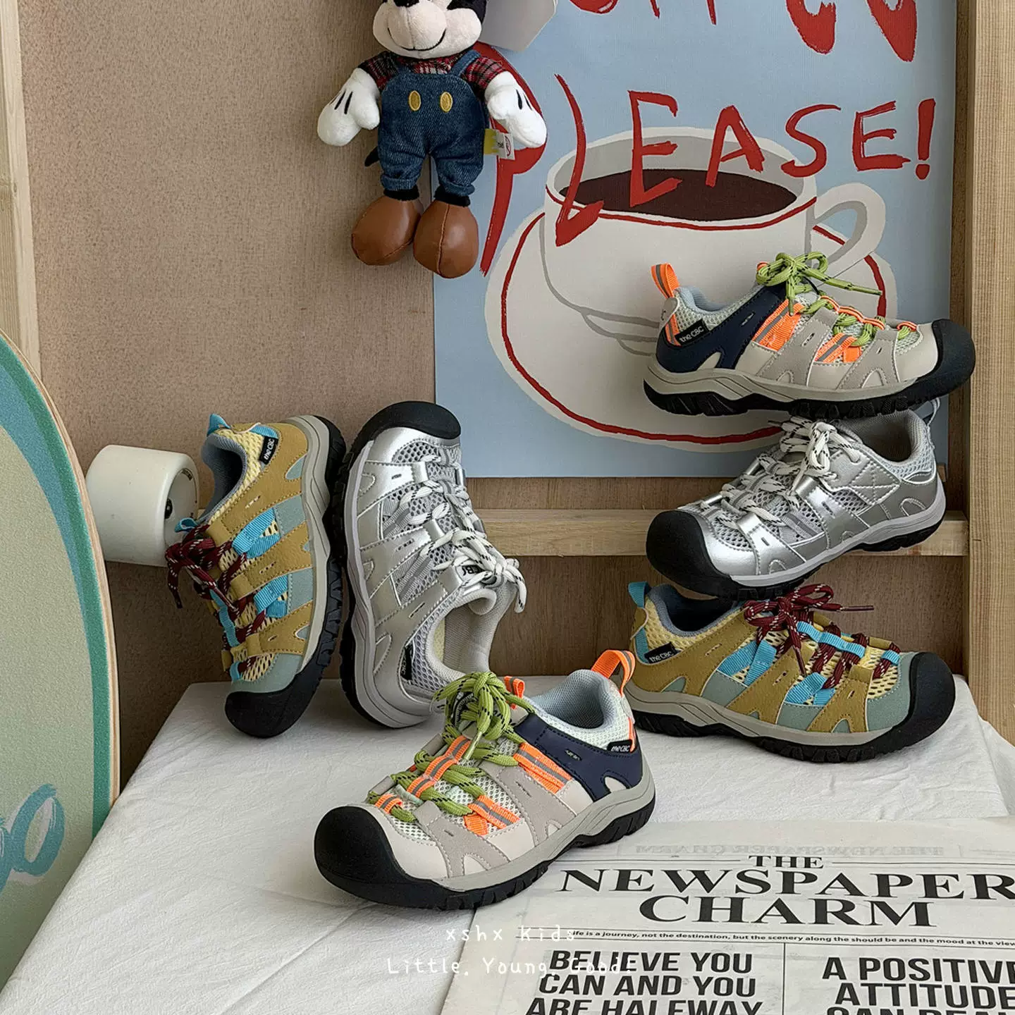 XSHX Baskets de randonnée pour enfants, embout protecteur, velcro, mesh respirant, été · MOHE China shoe factory