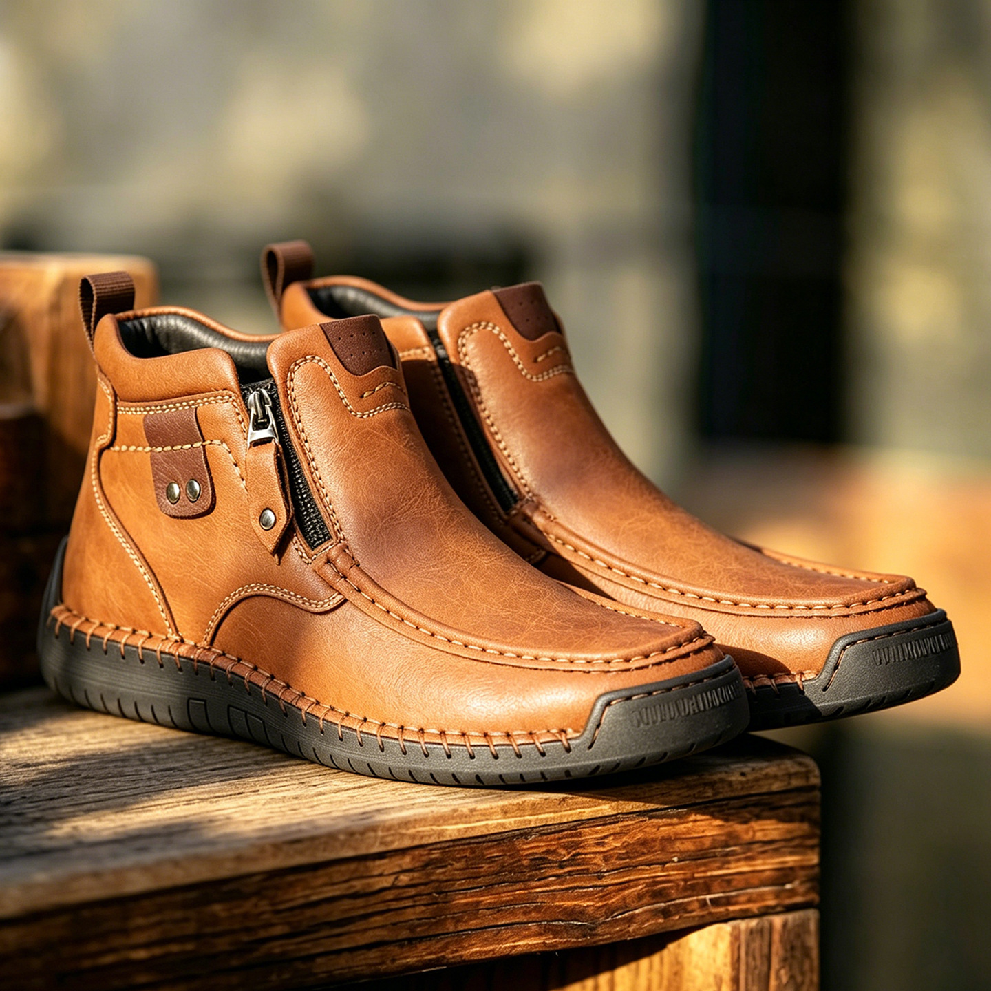 Men's Handmade High Top Leather Boots · YANYAN China shoe factory