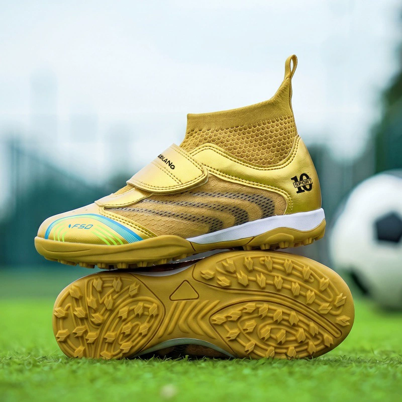 New Soccer Shoes Kids TF Studs Cristiano Ronaldo Training Shoes Girls Artificial Grass Sports