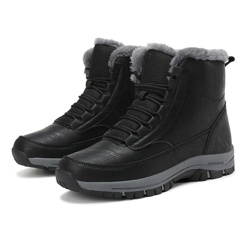 Outdoor Hiking Boots for Men Size 46-47, Winter Snow Boots with Fleece Lining for Women