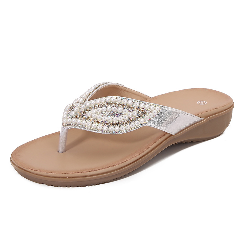 Women's Rhinestone Flat Sandals · YANYAN China shoe factory