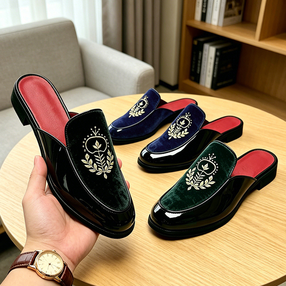 Men's Embroidered Closed Toe Sandals · YANYAN China shoe factory
