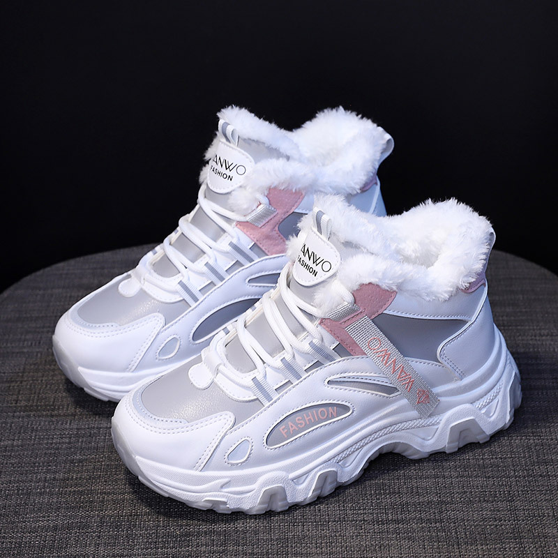 Women's Plush High Top Sneakers · YANYAN China shoe factory