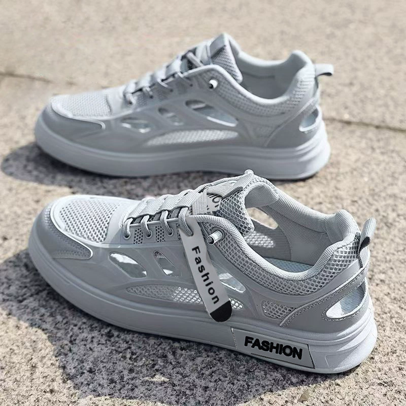 Sapatilhas Casuais Respiráveis Masculinas Verão Brancas Vazadas Sapatos de Água Sandálias Estudante Modelo 2065 · MOHE China shoe factory