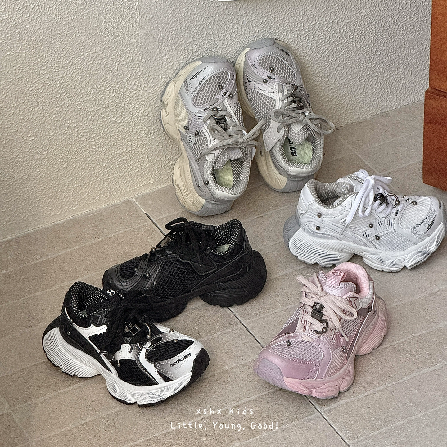 XSHX Zapatillas papá para niños, unisex, velcro, resistentes, ligeras, padre-hijo