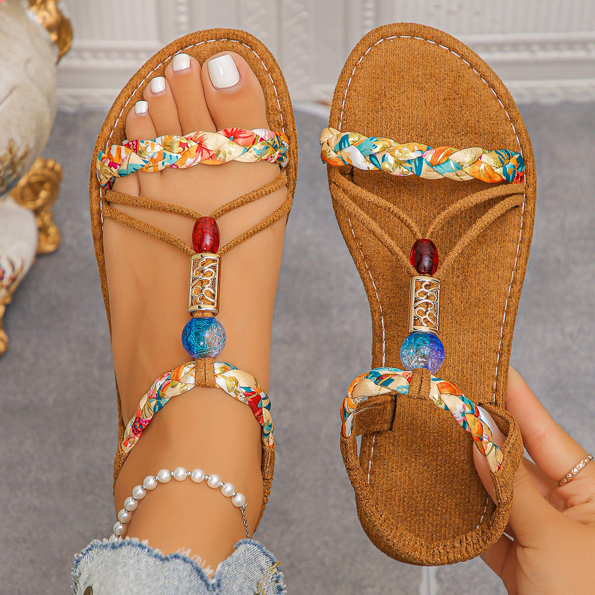 Women's Round Toe Bohemian Sandals · YANYAN China shoe factory