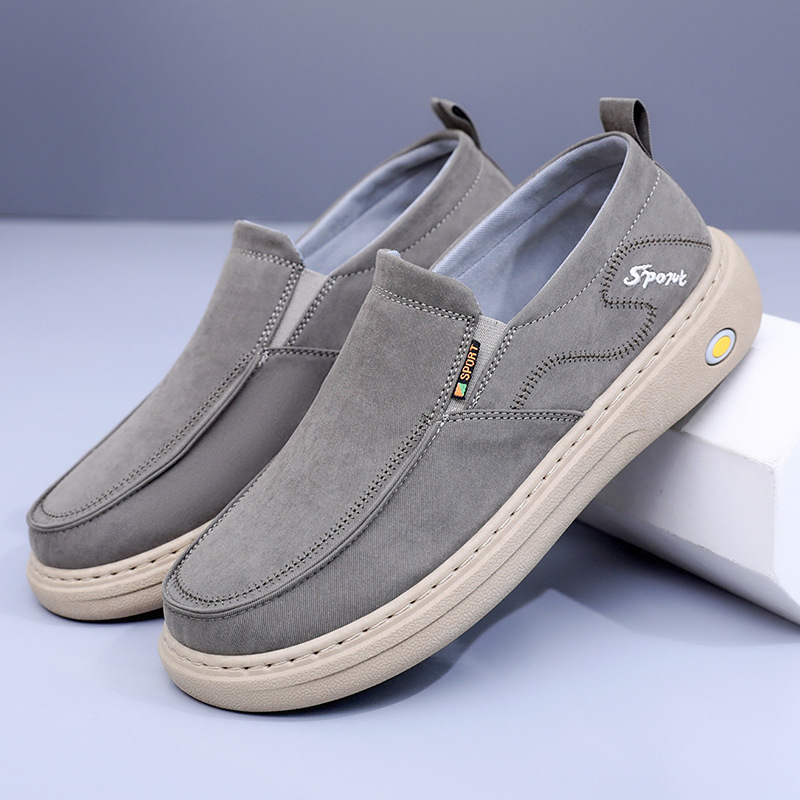 Men's Canvas Slip-On Loafers Breathable Soft Sole · YANYAN China shoe factory