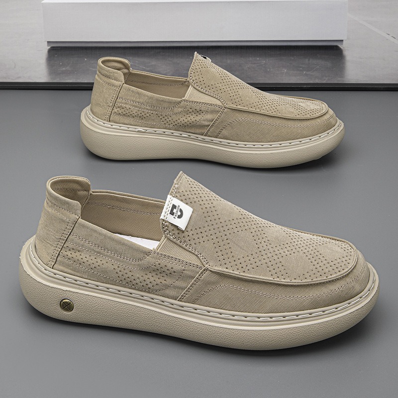 Men's Breathable Slip-On Canvas Shoes · YANYAN China shoe factory