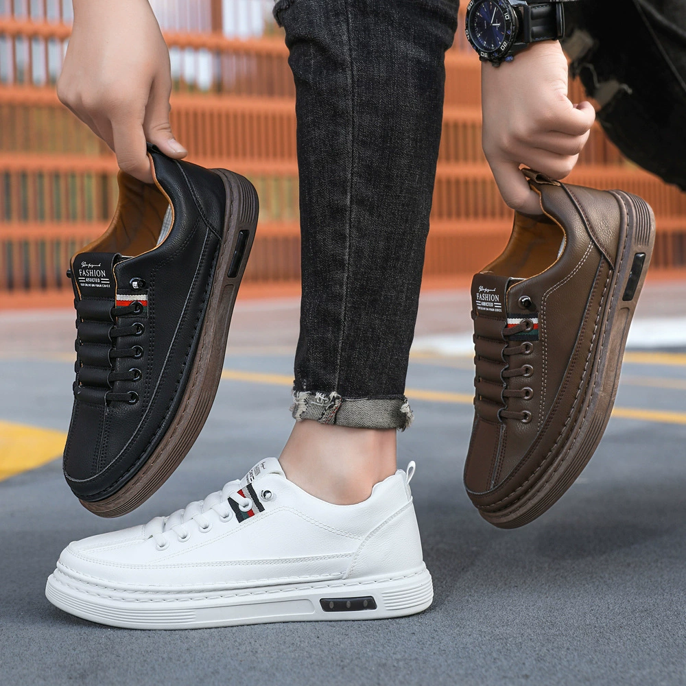 Leather Shoes 2026 New Round Toe, Casual Soft Leather Slip-On Board Shoes Men