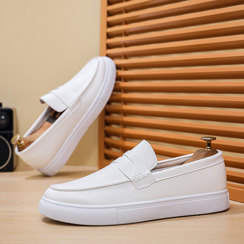 Men's Low Top Slip-On Skate Shoes White · YANYAN China shoe factory