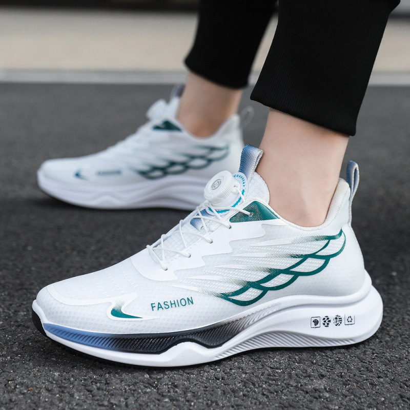 Men's Breathable Rotary Buckle Running Shoes · YANYAN China shoe factory