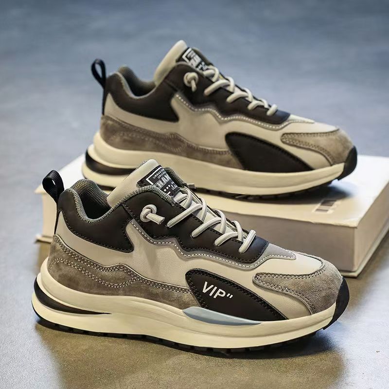 Men's Leather Running Sneakers Chunky Dad Shoes · YANYAN China shoe factory