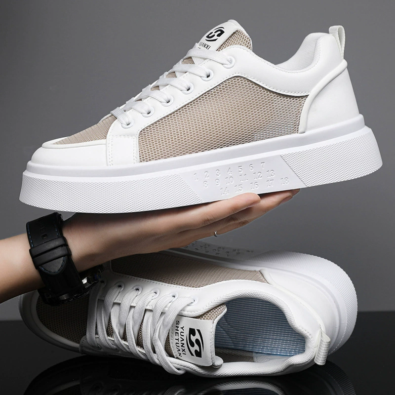 Zapatos de Primavera Otoño Sin Cordones, Zapatos Planos Casuales de Malla de Suela Gruesa de Moda