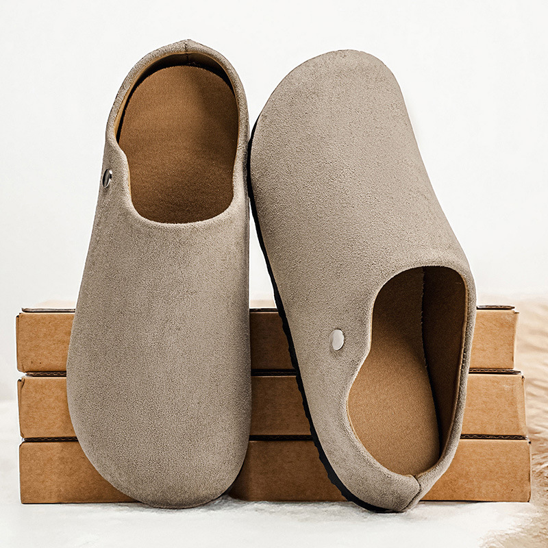 Men's Suede Mule Slip-On Closed-Toe Sandals · YANYAN China shoe factory