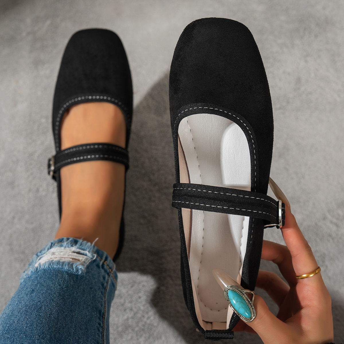 Women's Retro Square Toe Mary Janes · YANYAN China shoe factory