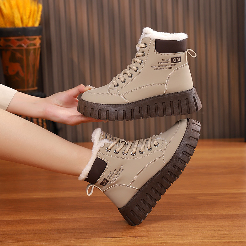 Women's Fleece Lined High Top Martin Boots · YANYAN China shoe factory