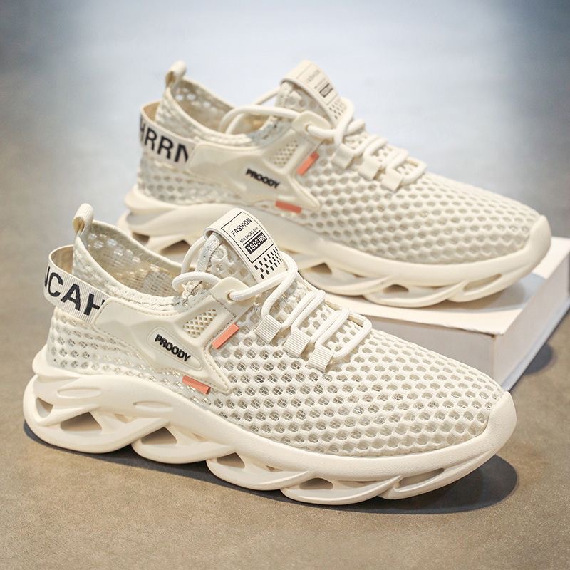 Men's Breathable Mesh Running Shoes Lace-Up · YANYAN China shoe factory