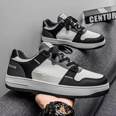 New Ins Style Men's Shoes 2026 Spring Fashion Casual White Shoes Anti-Slip Wear-Resistant Thick Sole Sports Board Shoes · YANYAN China shoe factory