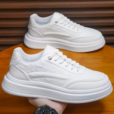 Men's Premium White Sneakers 2026 Autumn Winter, Korean Style Casual Sports Shoes, Lace-up · YANYAN China shoe factory