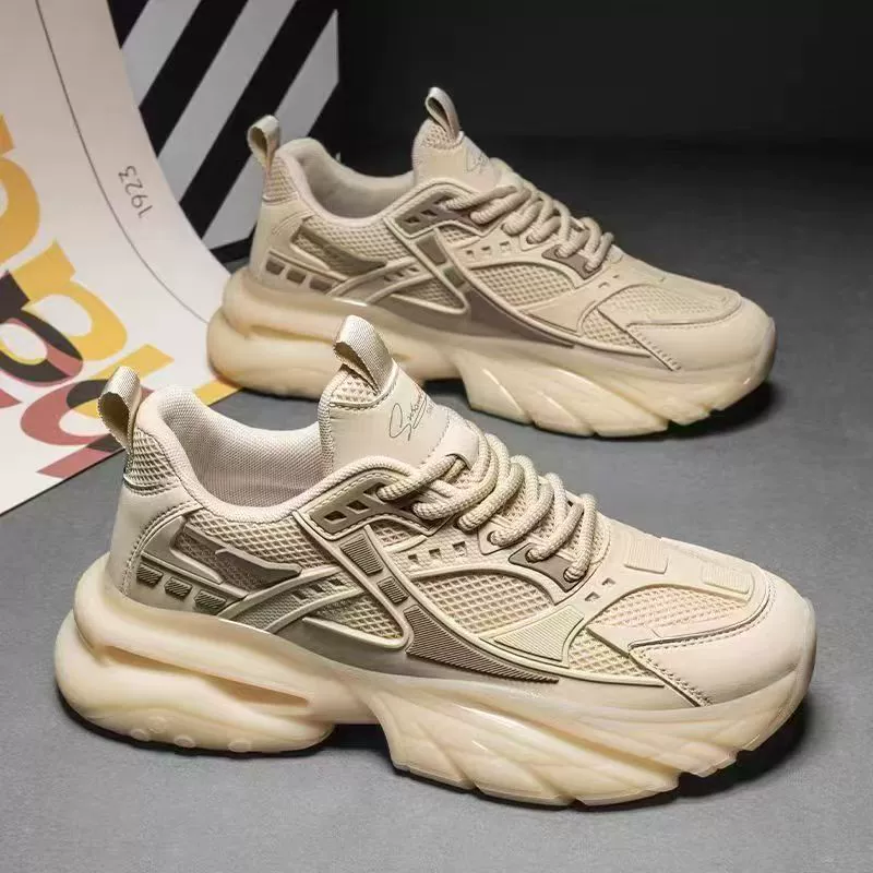 Zapatos Dad Warrior transpirables de verano 2026 nuevo para hombre, zapatos de malla de plataforma gruesa, casual moderno