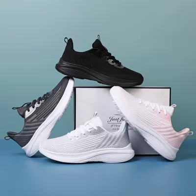 Export Big Size 42 Women's Casual Lightweight Running Sports Shoes Breathable Travel Black Anti-Slip Work Shoes · YANYAN China shoe factory